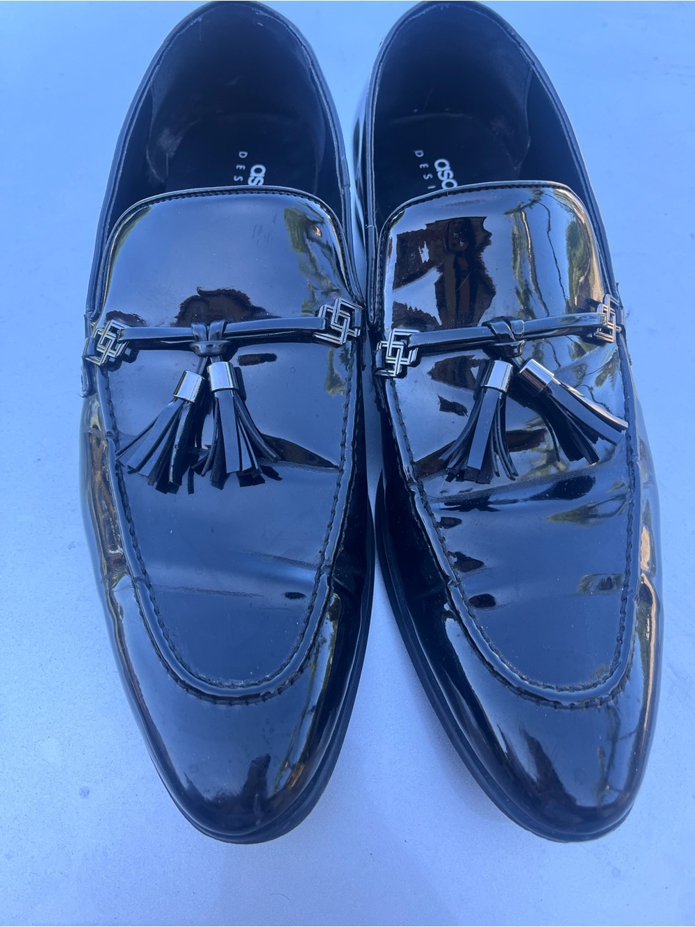 ASOS Black Patent Tassel Loafers